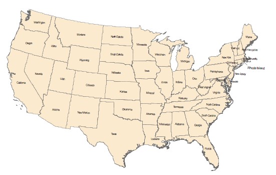map of usa with states and capitals. USA State Map/Quiz Printouts.