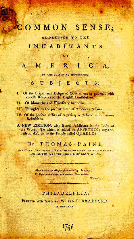 common sense pamphlet. Common Sense by Thomas Paine,
